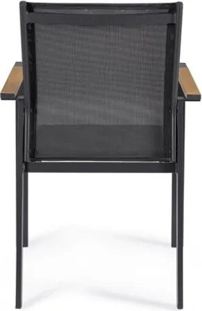 Sedia Da Esterno Con Braccioli In Alluminio E Textilene Heta Antracite Bizzotto