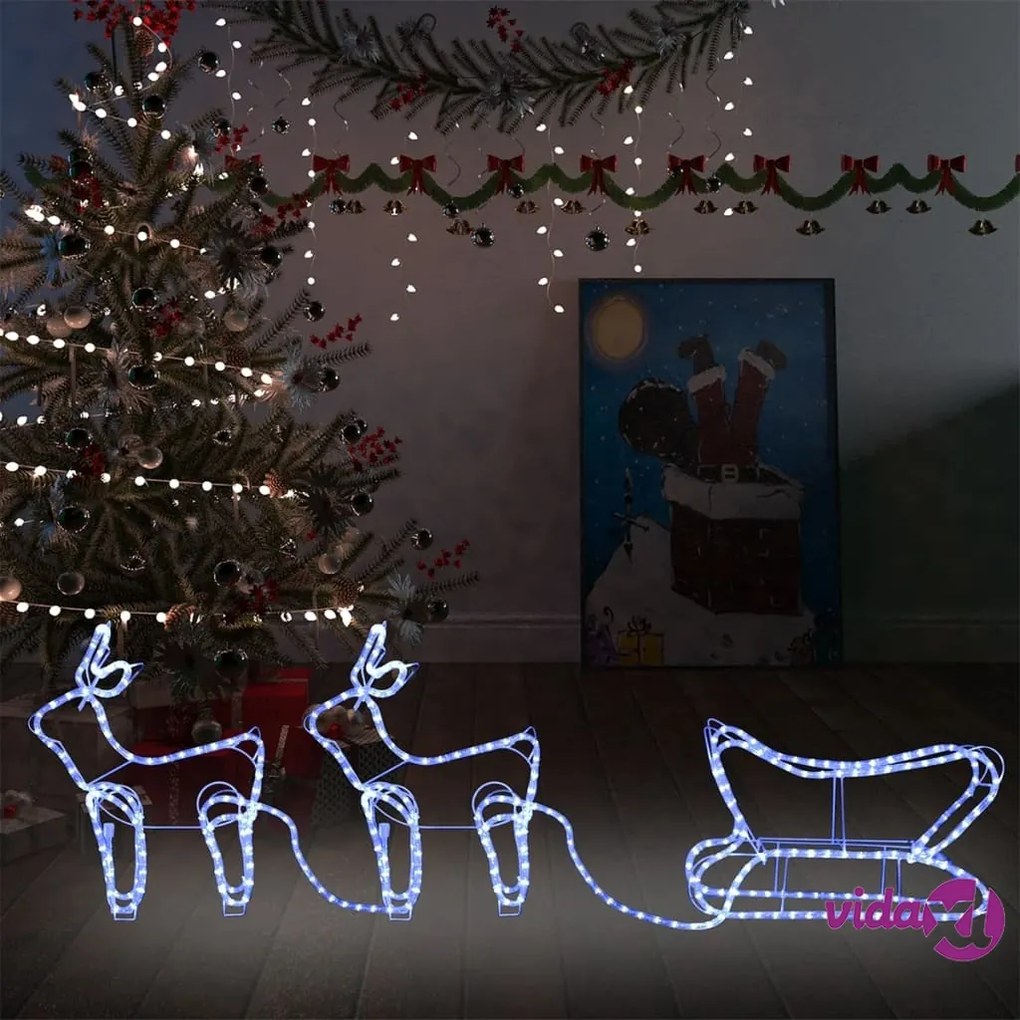 vidaXL Renne e Slitta Decorazione Natalizia per Esterni 576 LED