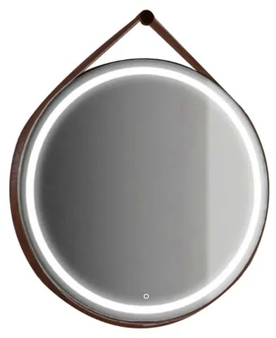 Specchio con illuminazione integrata completo di faretto bagno tondo L 60 x H 60 x P 3 cm