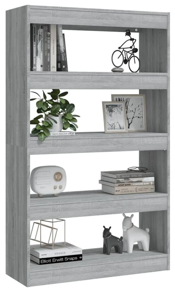 Libreria/divisorio grigio sonoma 80x30x135 cm in truciolato