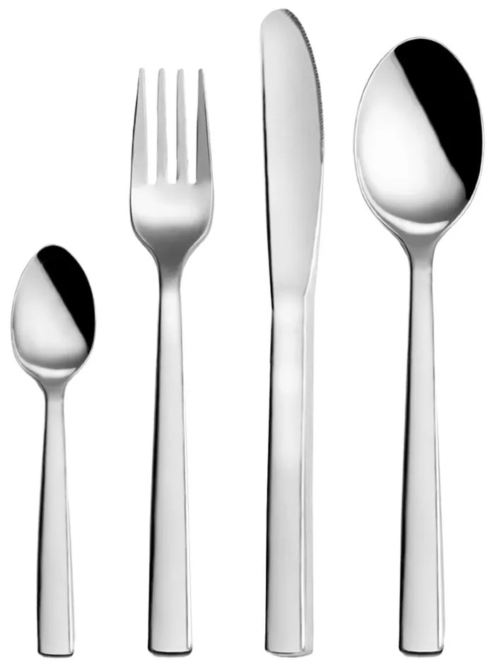 Posate argentate in acciaio inox 24 pz Plain – Orion