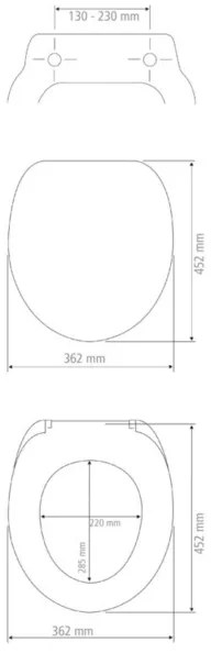 WENKO 23827100-WC sedile WC SEDILO 45,2x36,2 cm nero/argento