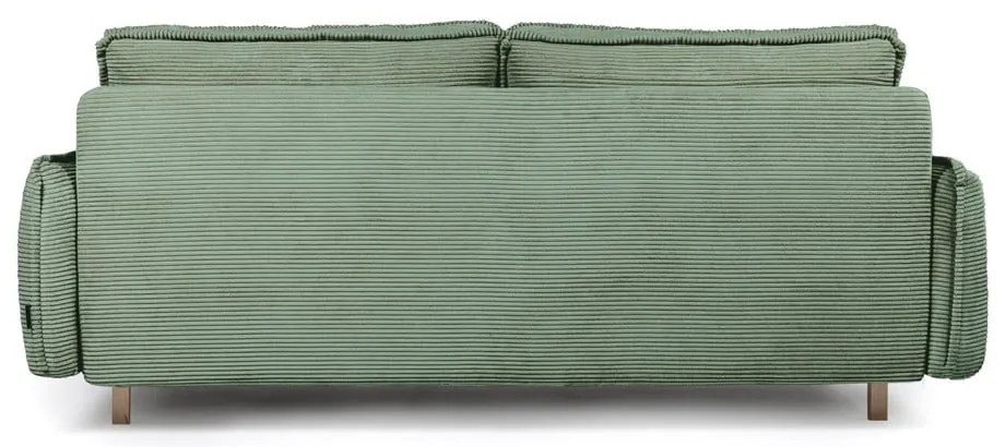 Divano verde chiaro allungabile/con contenitore con rivestimento in velluto a coste 218 cm Tori – Bonami Selection