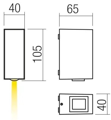 Redo 90413 - LED Applique da esterno ACE LED/3,36W/230V 3000K IP54 bianco