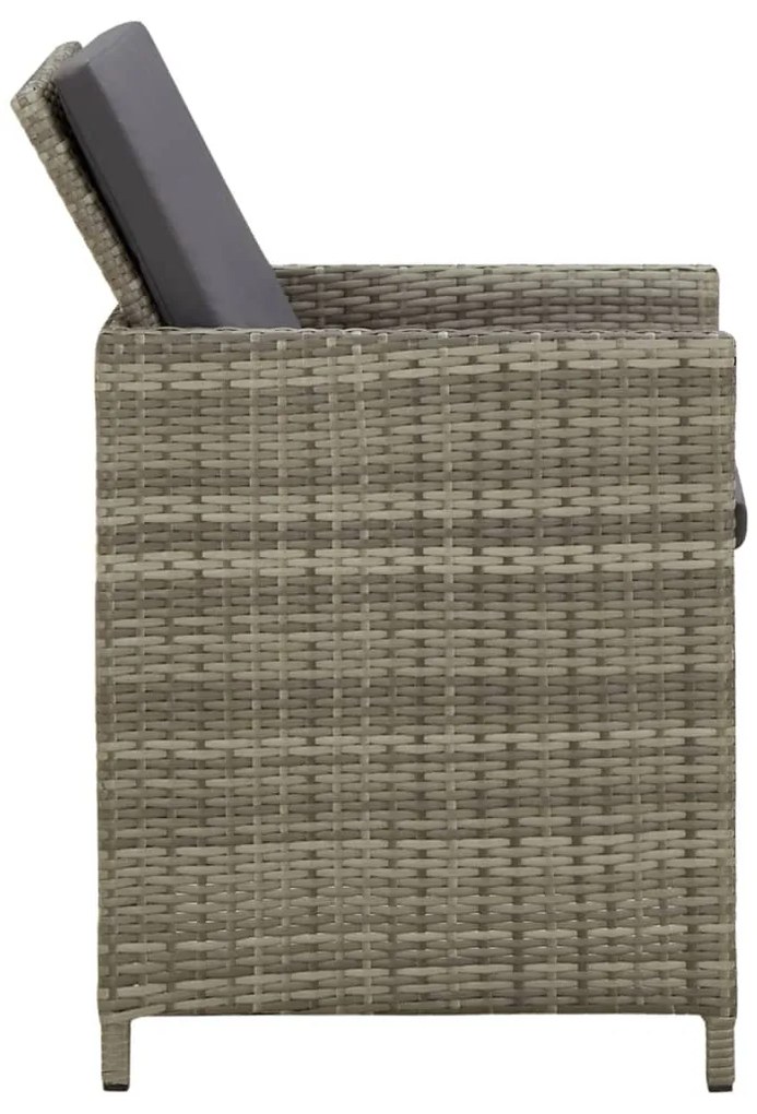 Sedie da giardino 4 pz con cuscini in polyrattan grigio