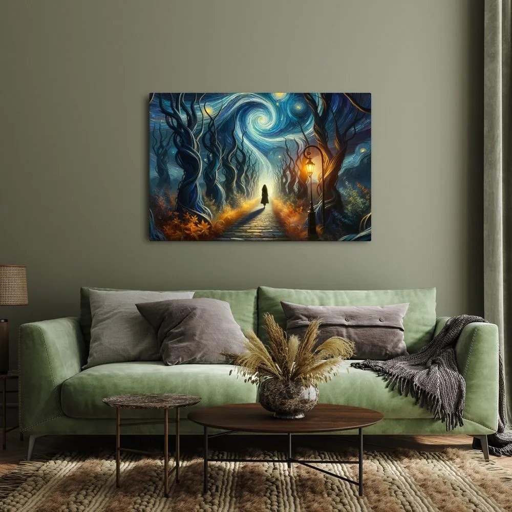 Quadro su tela – Sentiero verso la notte stellata