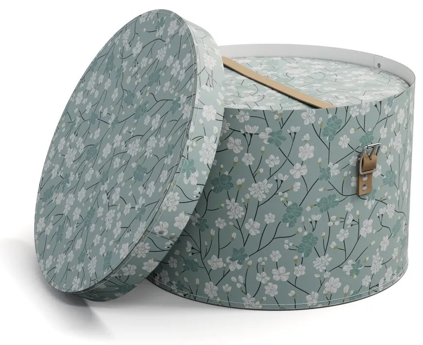 Scatole in set con coperchio verde chiaro in cartone 2 pz ø 37,5x25,5 cm Rut Paper Laminate – Bigso