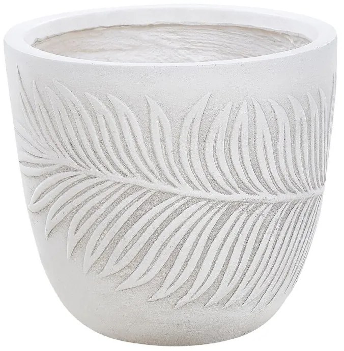 Vaso da fiori argilla bianco sporco 28 x 28 x 16 cm FTERO Beliani