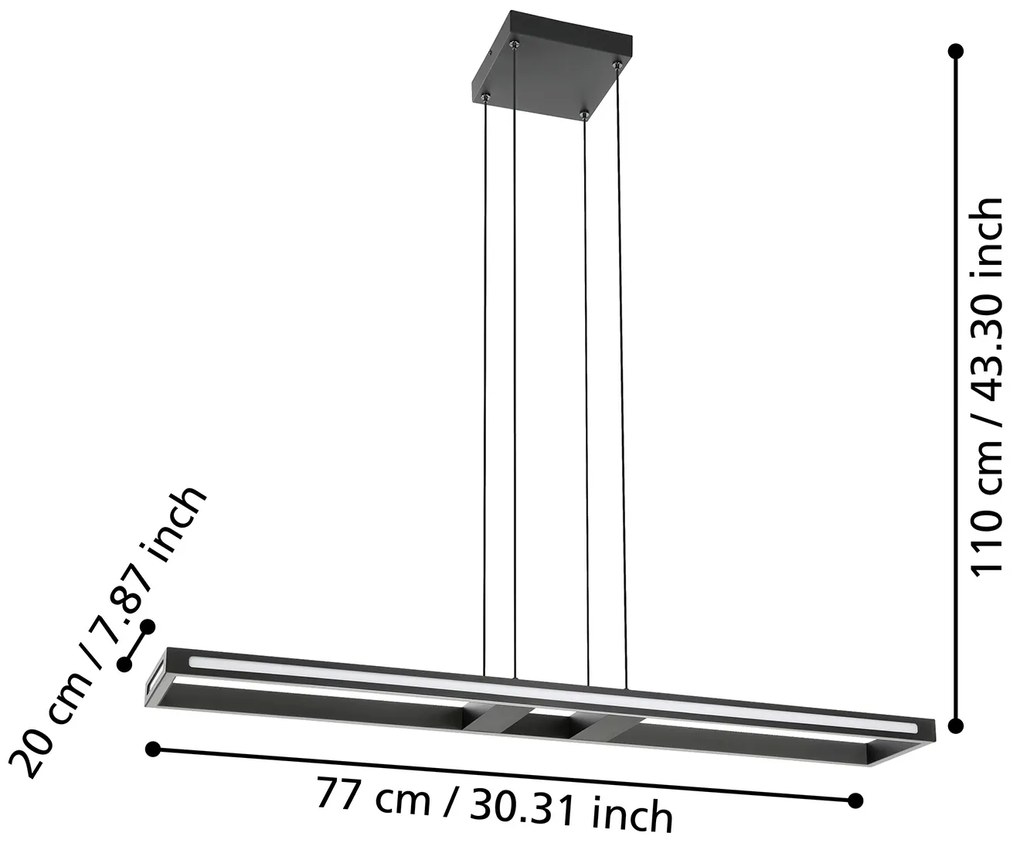 Sospensione Contemporanea Salvilanas-Z Alluminio Nero 1 Luce Led 33W