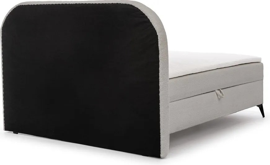 Letto boxspring grigio chiaro con contenitore 180x200 cm Ornes – Ropez