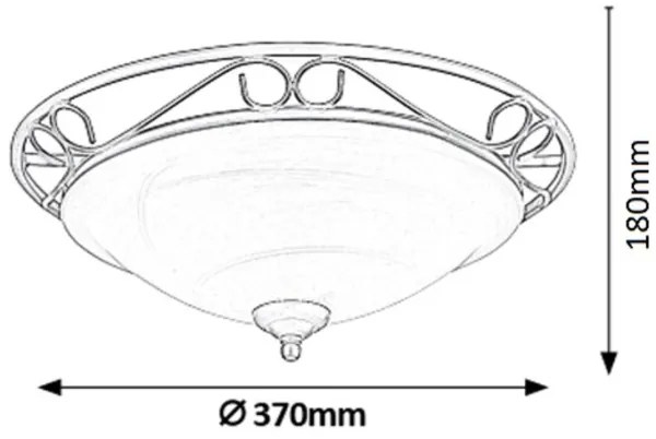 Rabalux 3722 - Plafoniera ATHEN 2xE27/60W/230V
