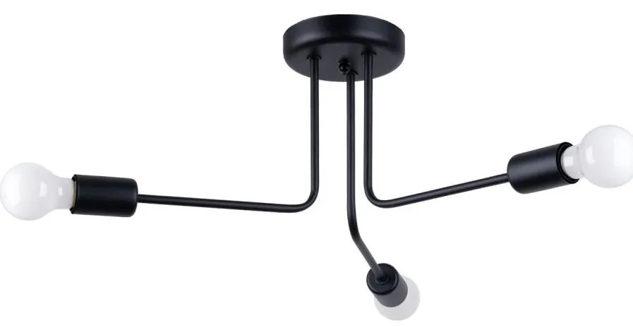 Sollux SL.1450 - Lampadario a sospensione con supporto rigido NORAH 3xE27/15W/230V nero