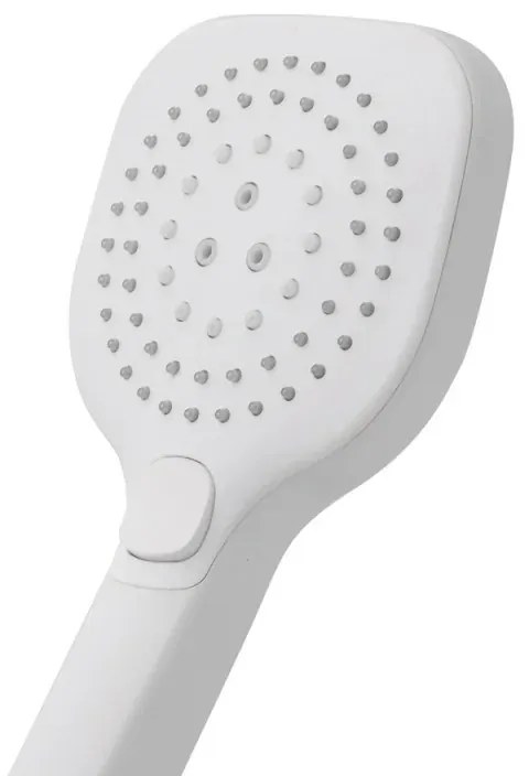 Doccino arrotondato 26 cm con tre tipi di getto bianco opaco in ABS Hidra