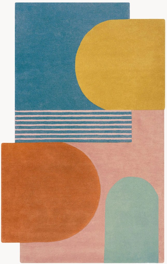 Tappeto in lana a pelo corto fatto a mano Lozenge