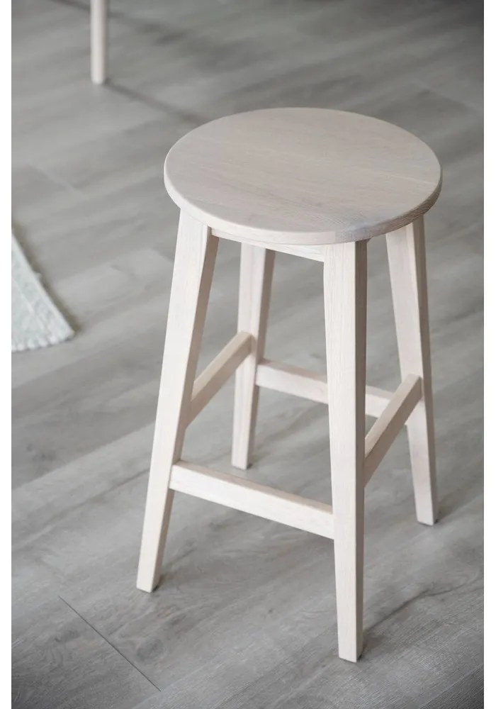 Sedia da bar di colore naturale in rovere massiccio (altezza della seduta 65 cm) Austin – Rowico