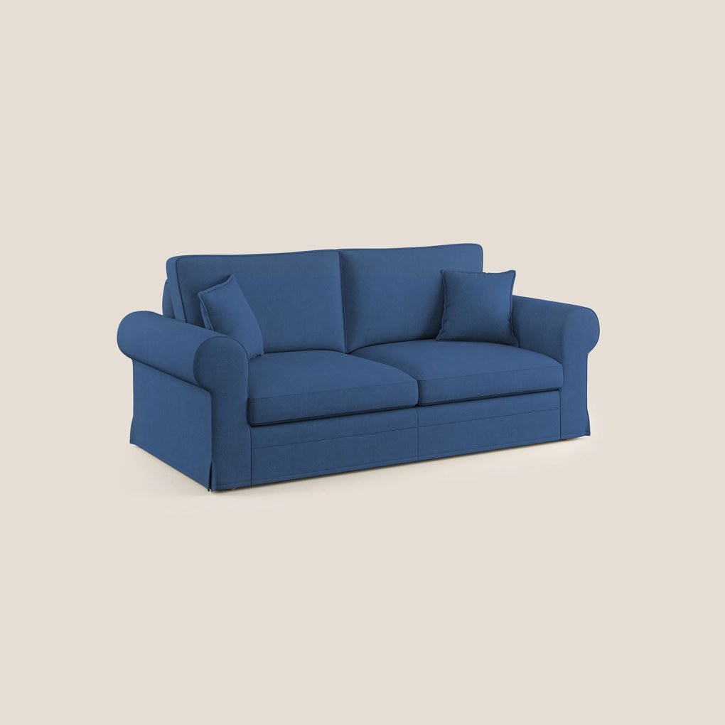 Lady divano classico in piuma d'oca realizzato con tessuto impermeabile T02 blu