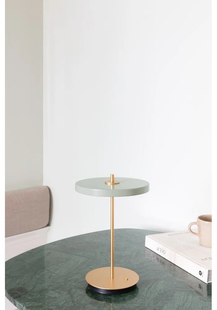 Lampada da tavolo dimmerabile a LED verde chiaro con paralume in metallo (altezza 31 cm) Asteria Move - UMAGE