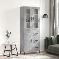 Credenza Grigio Cemento 69,5x34x180 cm in Legno Multistrato cod mxl 125654