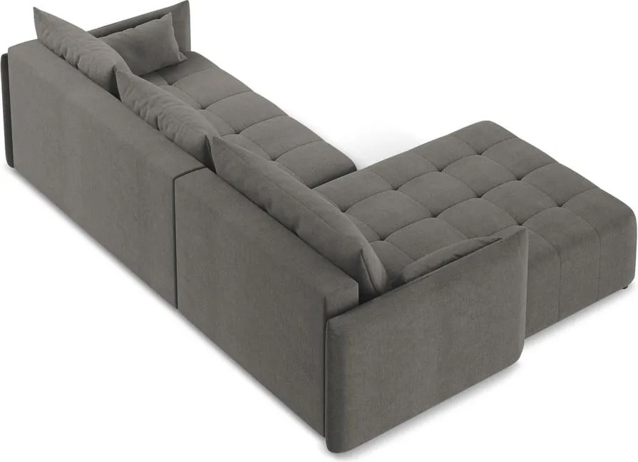 Divano angolare grigio scuro allungabile/con contenitore (con penisola a sinistra/con chaise lounge) Moku – Makamii