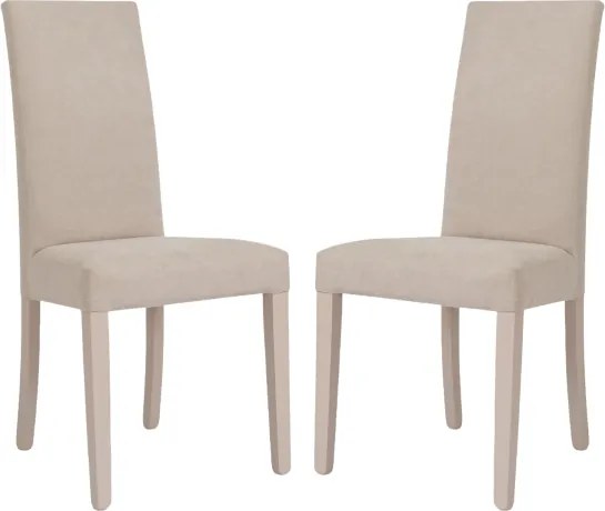 Sedia moderna denver in tessuto Beige imbottita - set 2