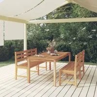 Set da Pranzo per Giardino 3 pz in Legno Massello di Teak 3157199