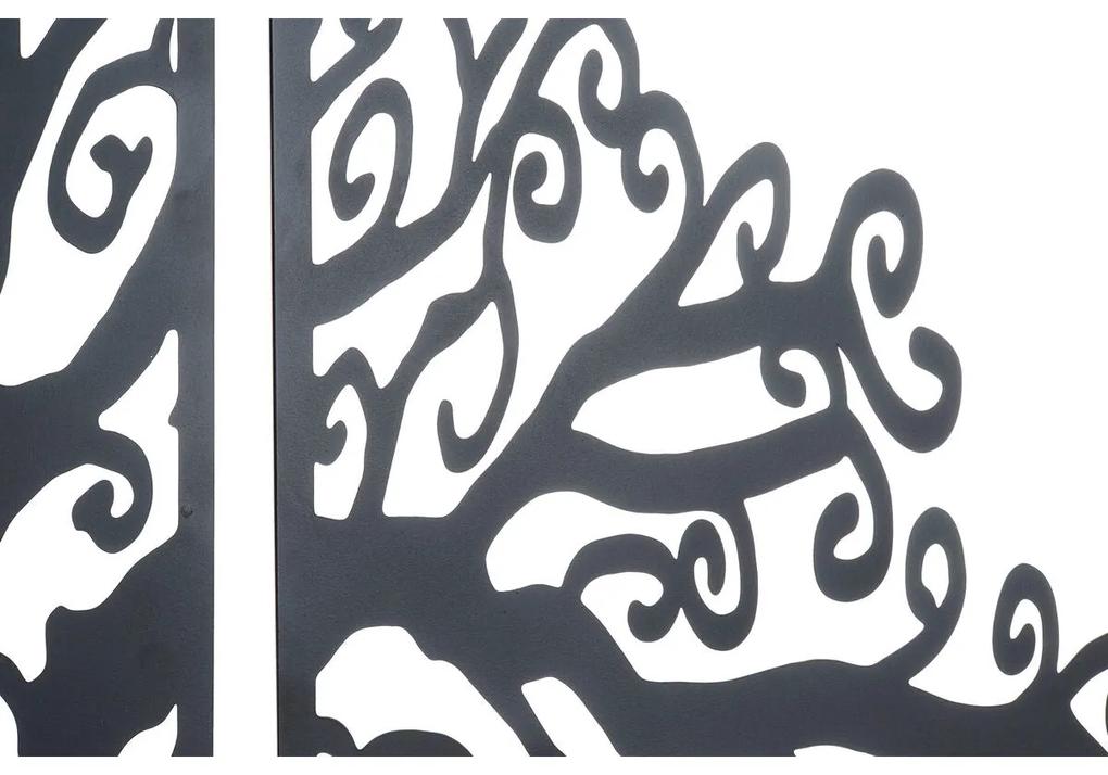 Decorazione da Parete DKD Home Decor 3 Unità Nero Albero Metallo (105 x 1,3 x 91 cm)