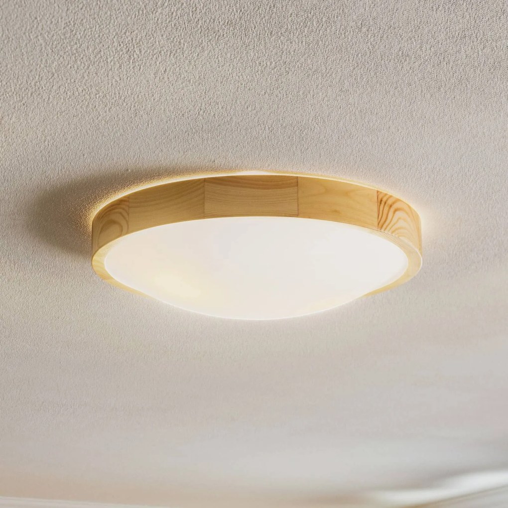 Envostar Zeus plafoniera in legno, pino, Ø 37 cm