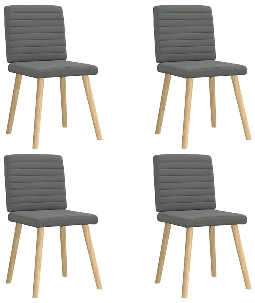 Sedie Da Pranzo 4 Pz Grigio Scuro İn Tessuto /