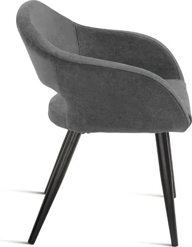 Sedia imbottita in tessuto Antracite con struttura in metallo WEST 2 sedie