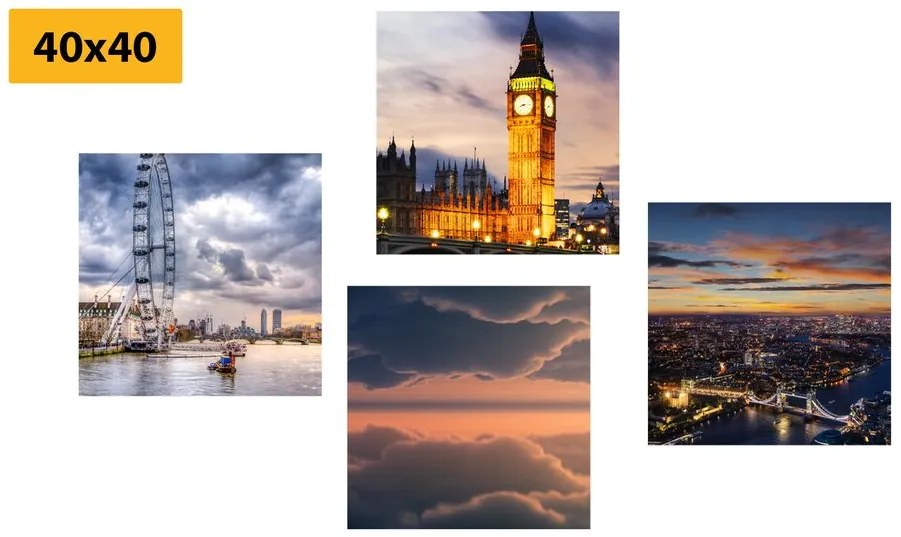 Set di quadri – Londra romantica di notte
