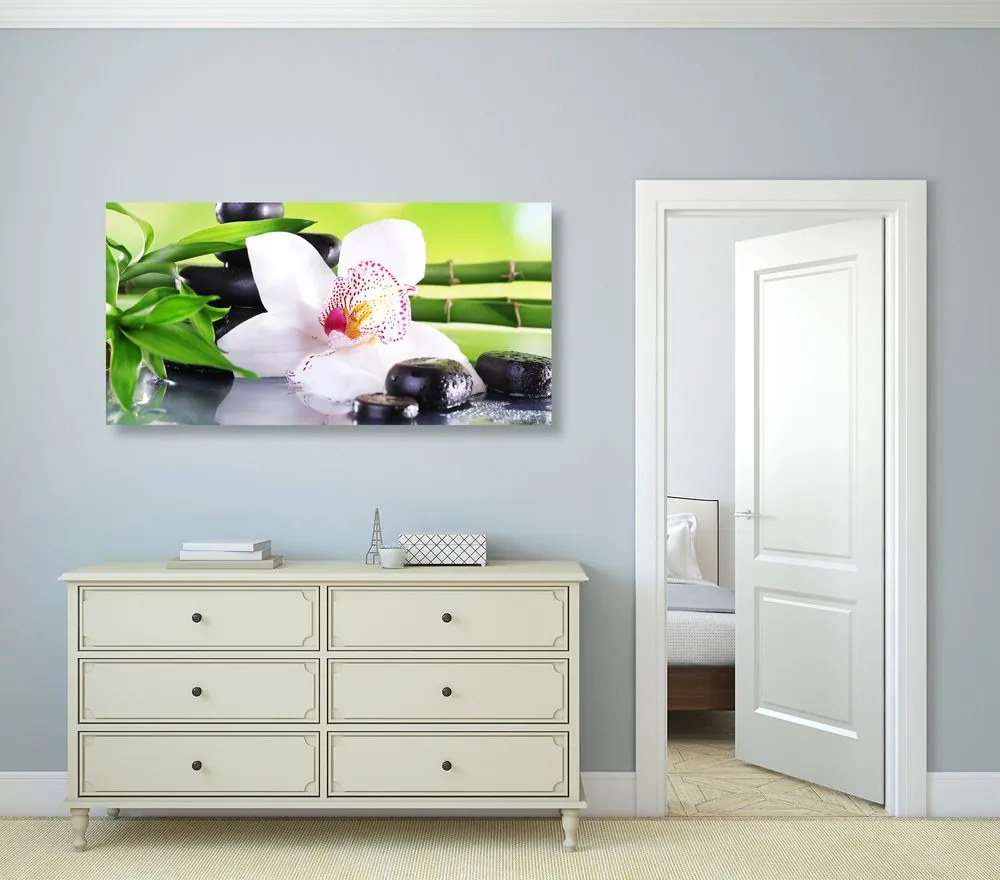 Stampa su tela – Orchidea con tema giapponese
