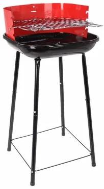 Barbecue a Carbone con Gambe Grill 41 x 41 x 74 cm Rosso/Nero