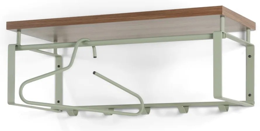Attaccapanni da parete marrone/verde polveroso in metallo con scaffale 70 cm Rex – Spinder Design