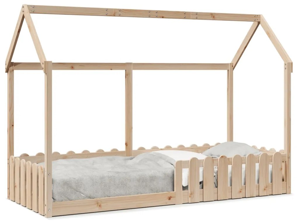 Giroletto Casetta Per Bambini 80x200 Cm Legno Massello Di Pino /
