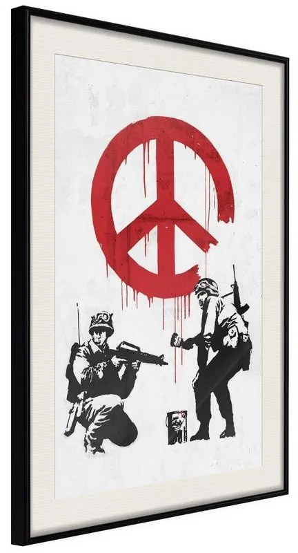 Poster  Banksy: CND Soldiers II  Cornice Quadri Cornice nera con pass-partout, Larghezza x Altezza Home decor 40x60