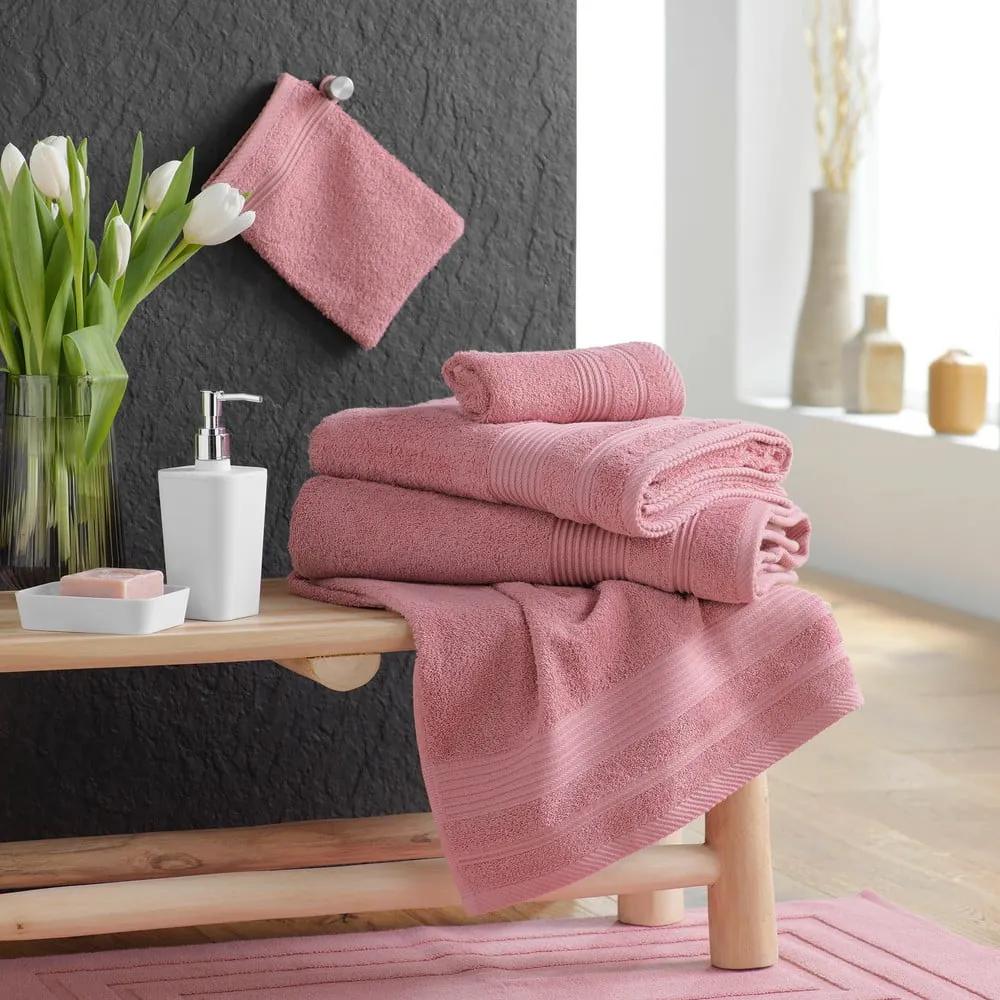 Asciugamano in spugna di cotone rosa 90x150 cm Tendresse - douceur d'intérieur