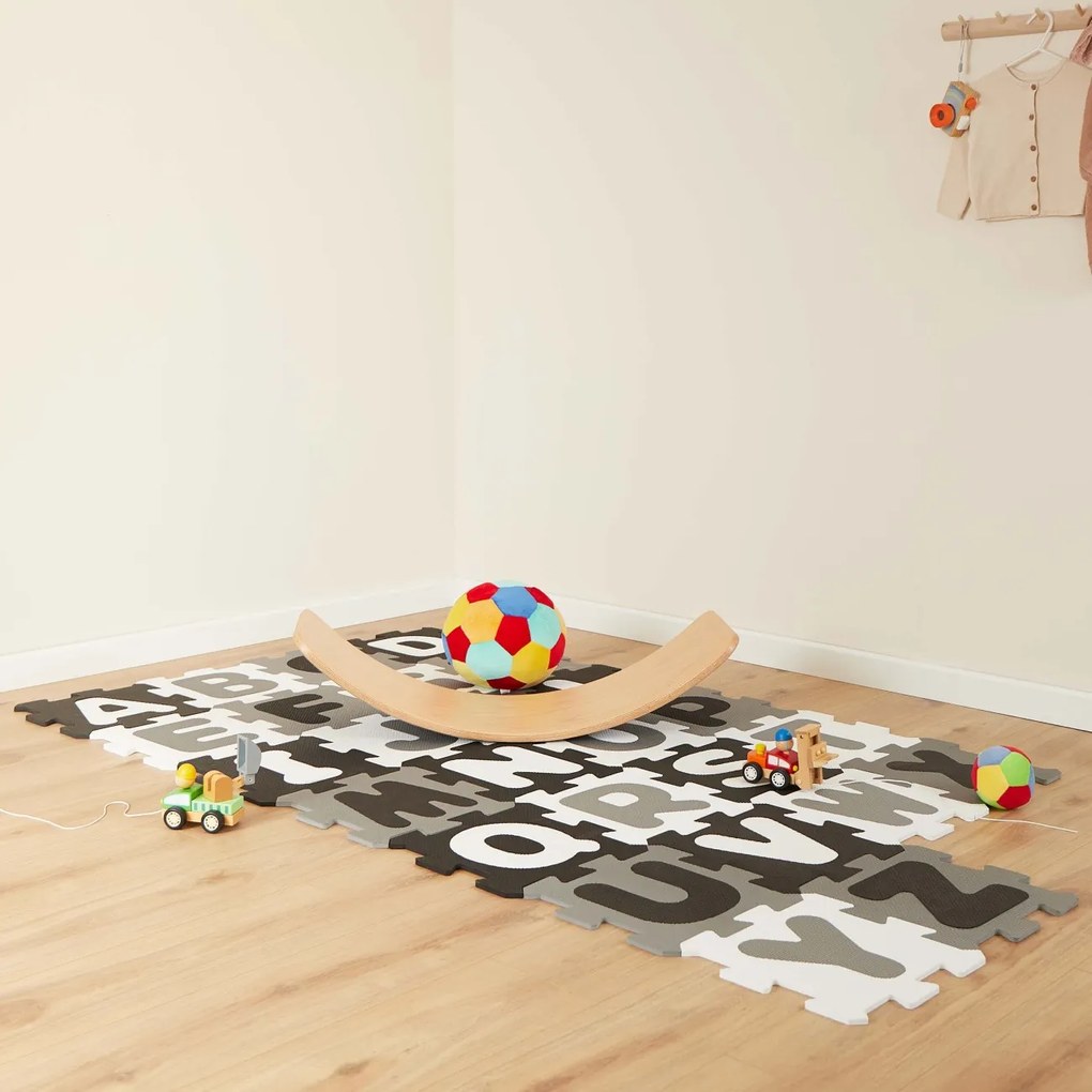 Bieco - Tappeto da gioco in schiuma con alfabeto - puzzle black & white - 26 pz