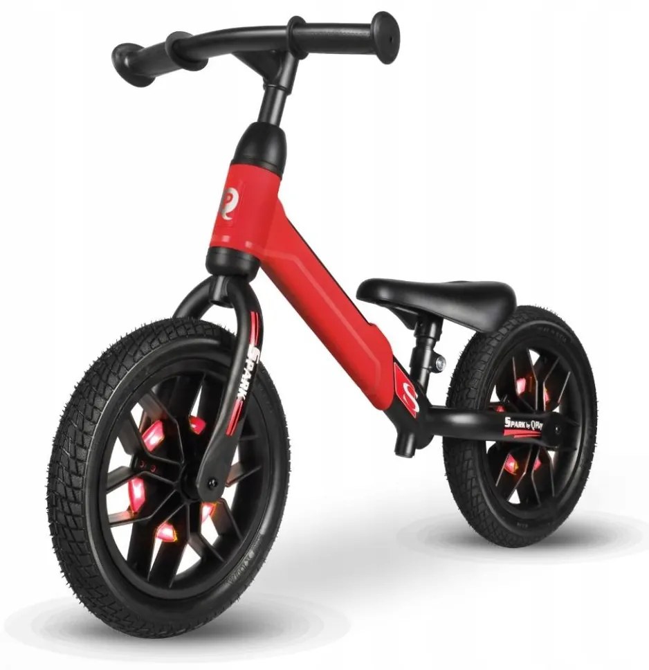 QPlay - Odrážedlo SPARK con luci LED sulle ruote, rosso