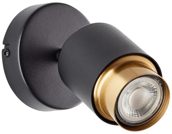 Brilliant - Faretto da parete LED COVELO 1xGU10/5W/230V nero/oro