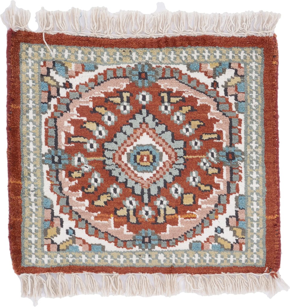 Agra Tappeto orientale 30x30 (Indian) Annodato A Mano