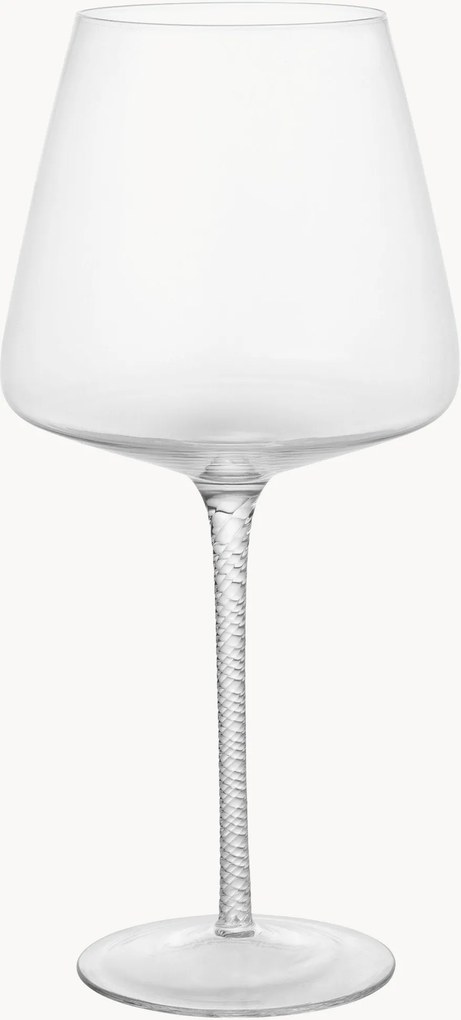 Set di 4 bicchieri da vino rosso in vetro soffiato Bellevue
