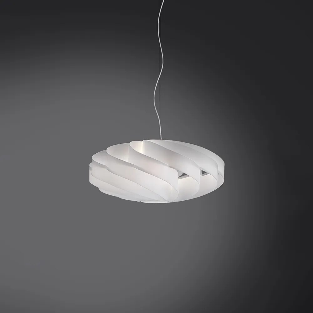 Sospensione Moderna 1 Luce Flat In Polilux Bianco D60 Made In Italy