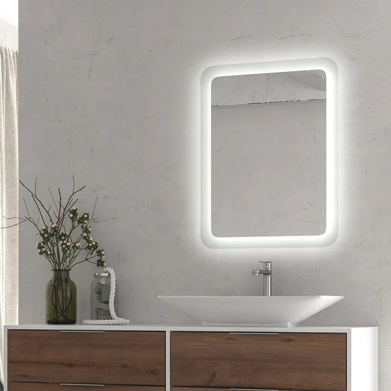 Specchio led 80x60 cm con cornice illuminante modello A800 - KAMALU