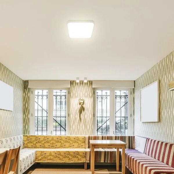 Plafoniera LED bagno con sensore 18W 230V IP44 4000K 29x29 cm + telecomando