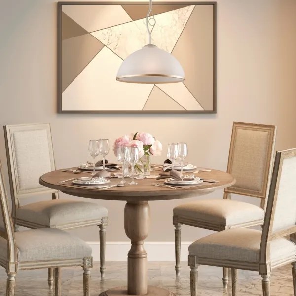 Brilagi - Lampadario a sospensione con supporto rigido LED ANTICO 1xE27/60W/230V bianco patinato