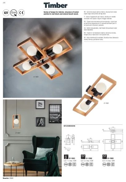 Redo 01-1663 - Applique TIMBER 1xE27/42W/230V