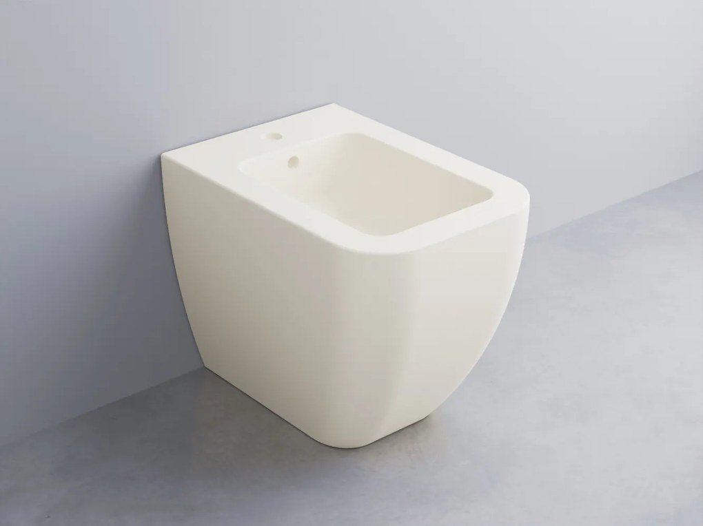 Cielo Shui Comfort bidet filo muro a pavimento monoforo in ceramica talco