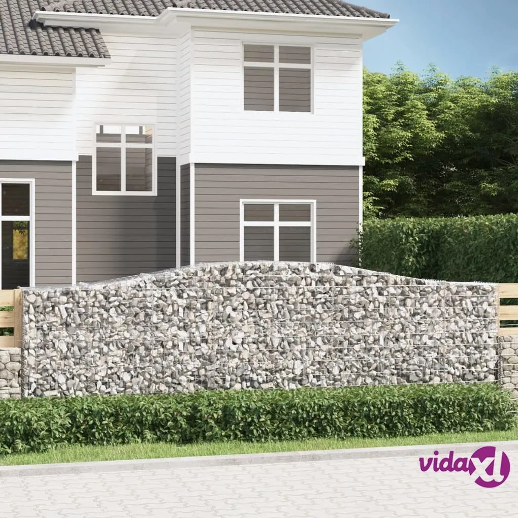 vidaXL Cesto Gabbione ad Arco 400x50x120/140 cm Ferro Zincato