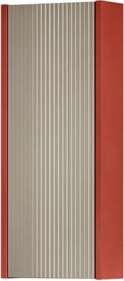 Pensile bagno Niwa cannettato laccato opaco paprika con vetro sabbia, 1 anta P17 x L30 x H78.5 cm