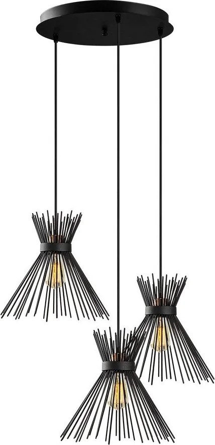 Lampadario nero con paralume in metallo ø 63 cm Kirpi – Opviq lights